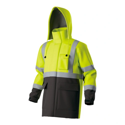 Veste à capuche imperméable en coton deux tonton HI-VIS résistant à la flamme